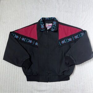 Vintage Walls Native Southwest Aztec Print Bomber Jacket